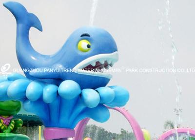 China Cartoon Whale Spray Play Equipment For Kids / Adults , 0.3 - 0.6m Water Depth for sale