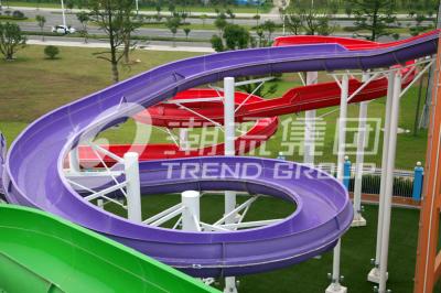China Popular Spiral Water Park Slide With Vertical Track , FRP Water Park Slides For Water Park for sale