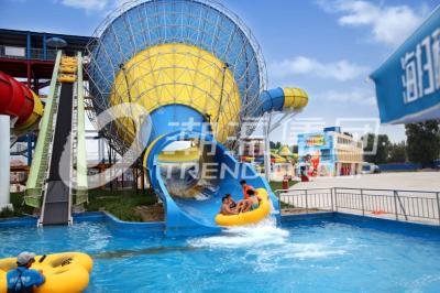 China Blue Large Tornado Fiberglass Water Slides For Water Park / Custominzed Water Slide for sale