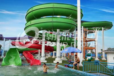 China Green Big Commercial Pool Water Slides For Theme Park / Backyard Water Slides Kids for sale