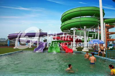 China Giant Water Park Accessories Fiberglass Water Slide with 10.8m Platform Height for Outdoor / Indoor Aqua Park for sale