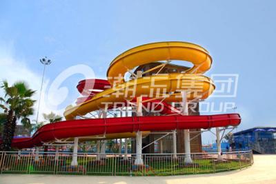 China Colorful Aqua Park Equipment , Custom FPR Water Park Large Water Slides FOR Water Pare for sale