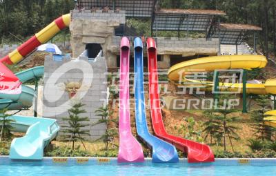 China Colorful Above Ground Fiberglass Water Slides , Fiberglass Pool Slide for Amusement Park for sale