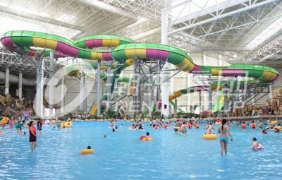 China Colorful Aqua Park Equipment / Customized Fiberglass Water Slides For Water Park for sale