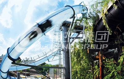 China Aqua Park Fiberglass Water Slides , Aqua Loop Body Fiberglass Slides For Pools for sale