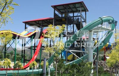 China Speed Aqua Loop / Body Slide Aqua Park Fiberglass Water Slides , Platform Height 16m for Water Park for sale