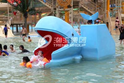 China Funny Water Play Equipment / Cartoon Whales Shaped Kids Water Pool Slide for Aqua Park for sale