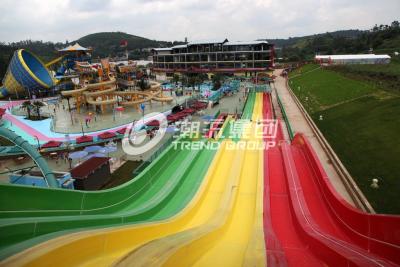 China Multi Lanes Rainbow FRP Custom Water Slides In An Amusement Park Water Slide for sale