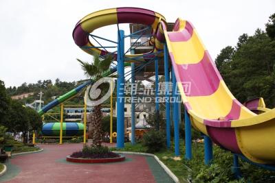 China Fiberglass Custom Water Slides / Amusement Park Boomerang Aqua Slide For Giant Water Park for sale