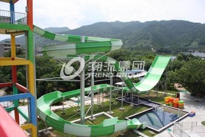 China Giant Water Park Equipment Exciting Swwiming Pool Fiberglass Water Slides For Adults in Themed Water Park for sale