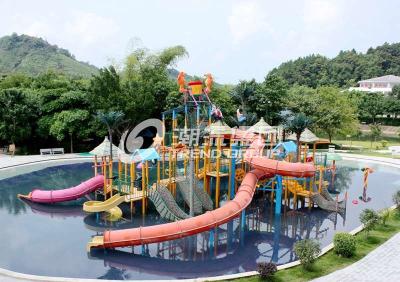 China Commercial Medium Water House Aqua Playground Platform With Water Slide for Water House for sale