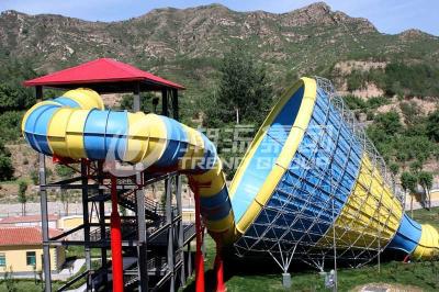 China 14.6m Platform Height Fibre Glass Slides  For Water Park , Adult Fiberglass Super Tornado for sale
