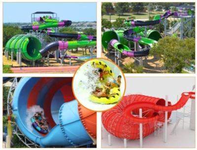 China Water Play Equipment Tornado Slide Fiberglass Water Slides with 18m Height Tower for Water Park for sale