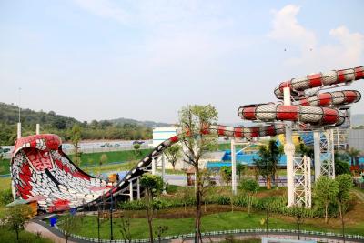 China Custom Smooth Fiberglass King Cobra Water Slide / Water Park Playground for sale