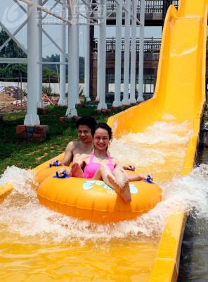 China High Speed Fiberglass Water Slides / Ashland Gel Coat Outdoor Pool Slides for sale