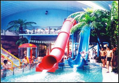 China Indoor / Outdoor Fiberglass Water Slides Games For Kids / Family Holiday Resort for sale