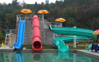 China Commercial Fiberglass Kids' Water Slides Water Park Equipment For Swimming Pool for sale