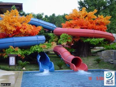 China Fiberglass Children Water Slide for a water park Blue / Yellow  / customized for Kids Water Park for sale