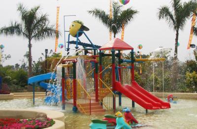 China Kids’ Water House Playground Structures With Water Slide, Climb Net, Water Spray for sale