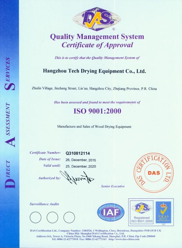 ISO9001-2000 - Hangzhou Tech Drying Equipment Co., Ltd.