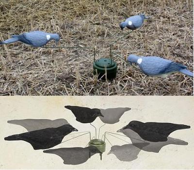 China Pigeon-rotary And CrowS Decoys Triple Play, Lightweight, Durable Pigeon Decoys With 3 Flocked Coated for sale