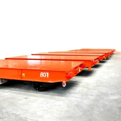 China 150t Electric Trackless Flat Bed Transfer Carts for Workshop/Steel Factory en venta
