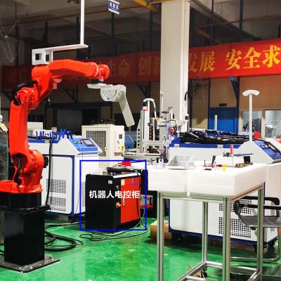 China Six Axis Robot Arm 200W Pulse Water Cooling Laser Cleaning Machine Program Laser Rust Removal Machine for sale