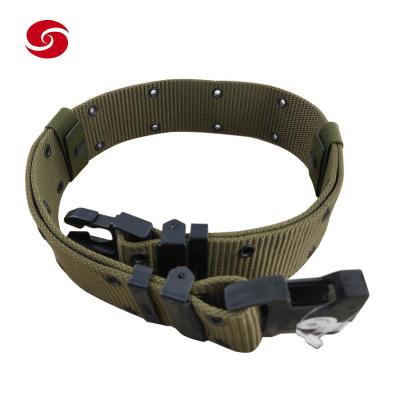 China Olive Green Nylon Military Tactical Belt Army Webbing Belt With POM Buckle for sale