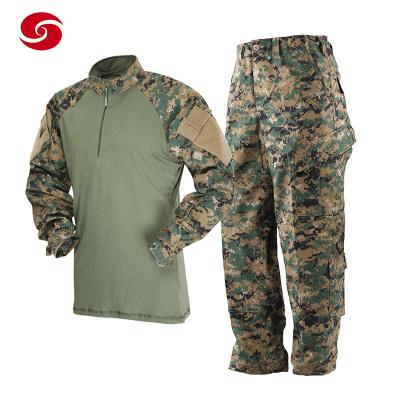 China Military Army Green Tactical Uniform Woodland Digital Camouflage Combat Frog Suit for sale