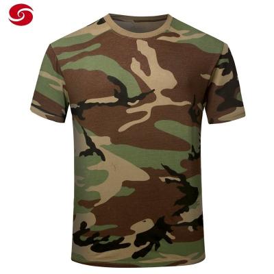 China Army British Camouflage Breathable Military Tactical Shirt Round Neck T Shirt for sale