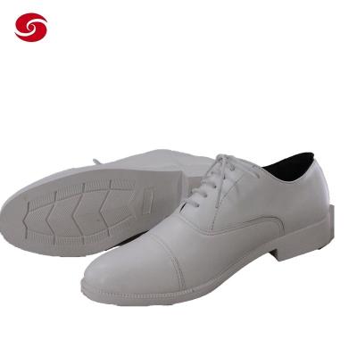 China White Navy Leather PU Army Parade Shoes Military Parade Officer Shoes for sale