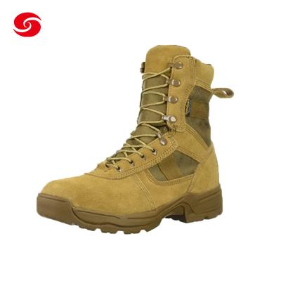China Rubber Outsole Suede Leather Military Combat Shoes Police Army Shoes for sale