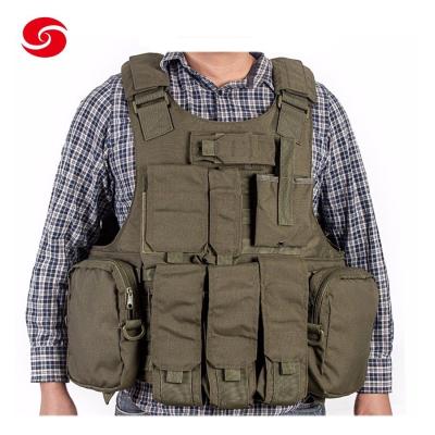 China Olive Green Military Tactical Vest High Duty Army Combat With Pouches for sale