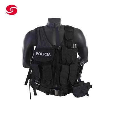 China Black Military Tactical Vest Multi Functional Pouches Air Soft Vest With Mesh for sale