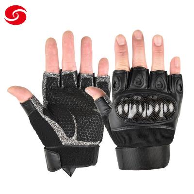 中国 Tactical Polyester Nylon Half Finger Gloves Cut Resistant 販売のため