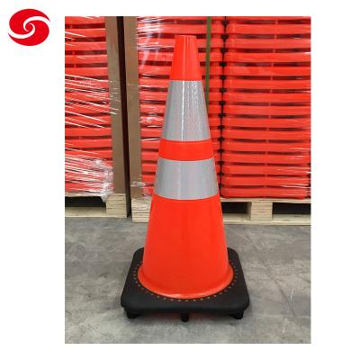 China America Standard Outdoor Rescue Equipment Reflective Orange PVC Plastic Cone for sale