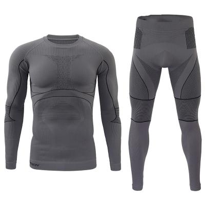 China Seamless Mens Thermal Underwear Sets 90% polyester 10% spandex Soft Comfortable for sale