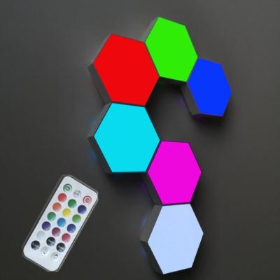 China 10.3cm ABS RGB Hexagon Wall Lights USB Touch Sensitive Hexagonal Lights for sale