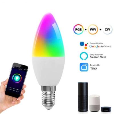China Amazon Alexa Smart LED Light Bulb 400lm E14 Colour Changing for sale