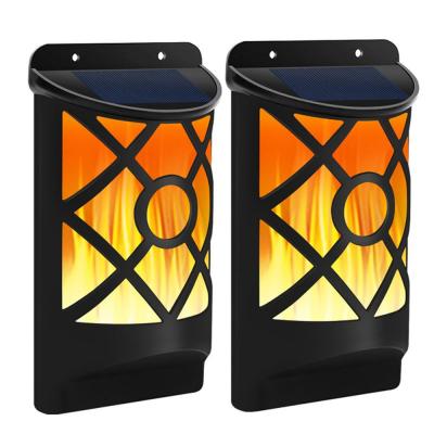 China Black Flickering Flame Solar Wall Lights Rechargeable Battery for sale