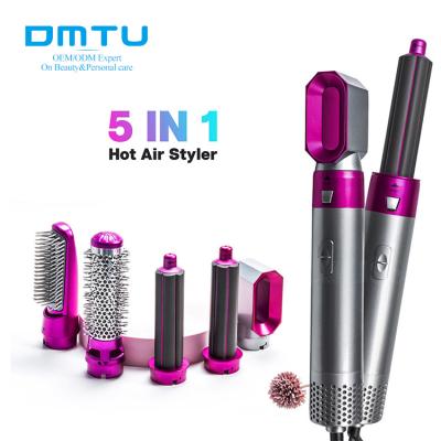 China 1000W 5 In 1 Multifunctional Interchangeable Hot Air Brush / Heated Blow Dry Brush for sale