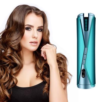 China Ceramic 5200mAh Wireless Hair Tools One button Unbound Cordless Curling Iron for sale