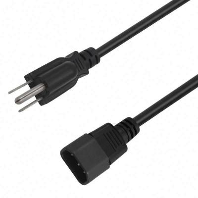 China Los 3 cable eléctrico del enchufe de la CA E.E.U.U. del diente 10A 13A 15A 125V para la mesa del ordenador portátil en venta