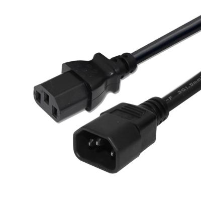 China Black IEC 60320 C13 Household Extension Cord 125V 10A 3 Prong AC Power cable for sale