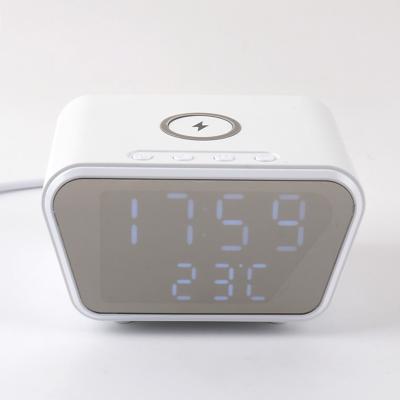 China Abs Weave 20W Fast Speed Plastic Clock Wireless Charger White Color for sale