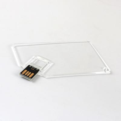 China Transparent Plastic Credit Card Usb Memory Stick 2.0 MINI UDP 128GB 64GB 50MB/S for sale
