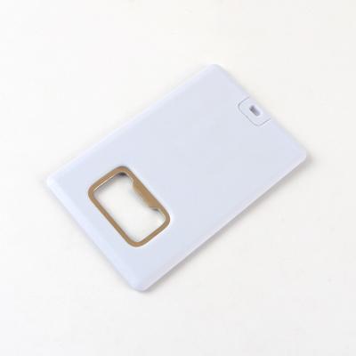 China Memoria USB plástica de la tarjeta de crédito con un abrebotellas USB 2,0 128GB del metal en venta