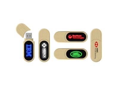 China LED Light Wooden USB Flash Drive Fast Speed When Usb Reading At Computer Will Shiny for sale