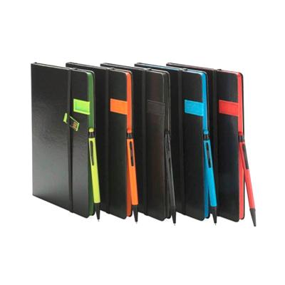 China Set de regalo de cuaderno de cuero de PU con logotipo personalizado con pen drive usb en venta