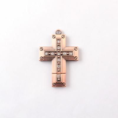 China 128gb Crystal Usb Flash Drive Bulk Cruciform Necklace Shaped For Christmas Or Holiday à venda